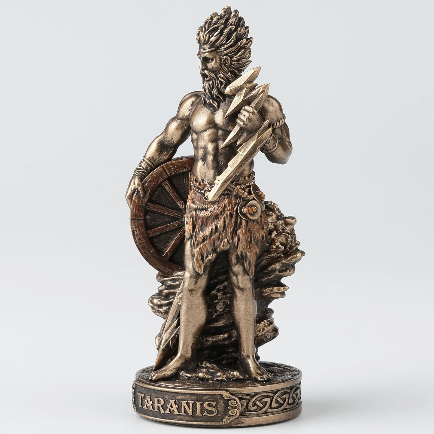 Veronese Design 3 5/8 Inch Taranis The Celtic God of Thunder and Lighting Polyresin Hand Painted Bronze Finish Home Decor Miniature Collectible Figurine