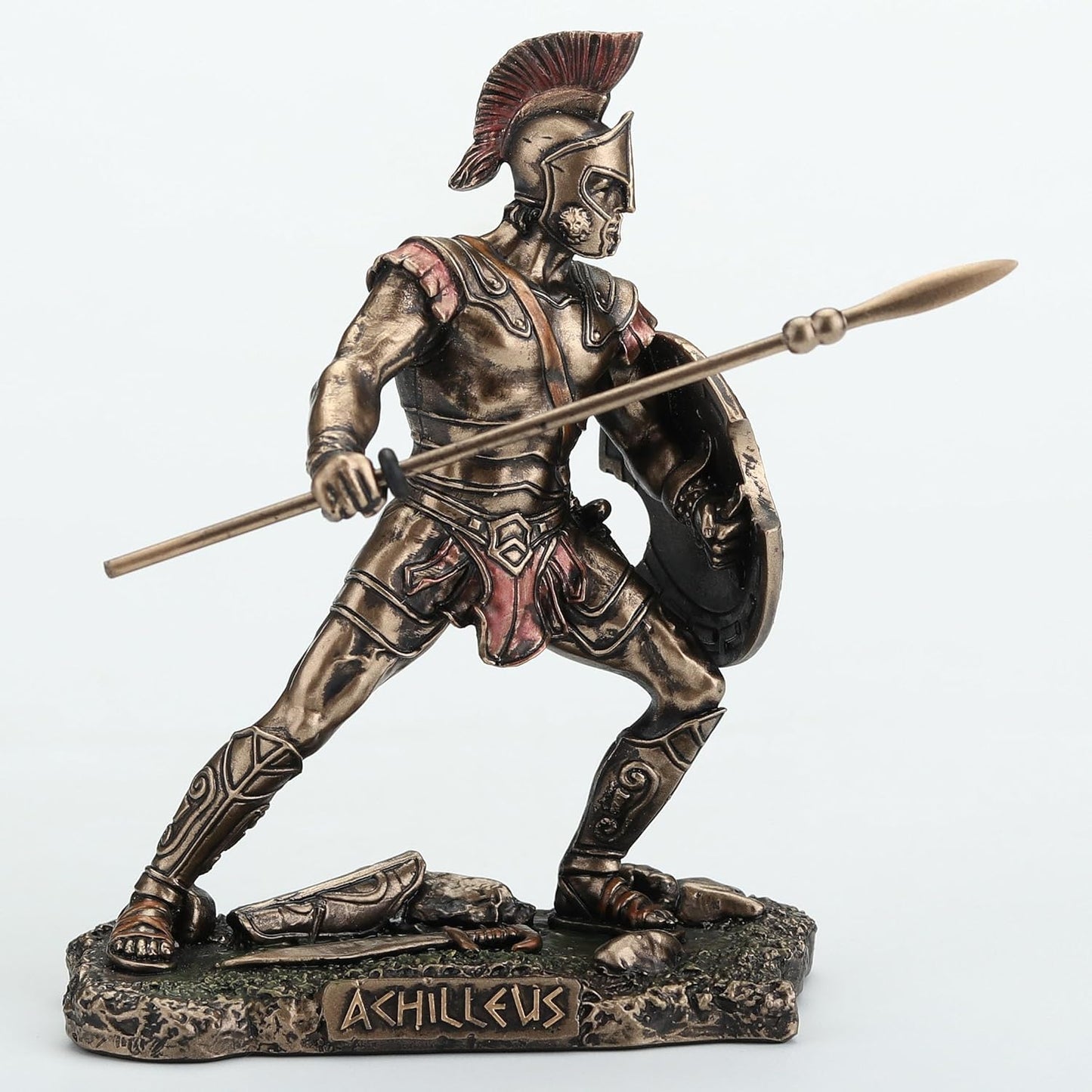 Veronese Design 3 3/4 Inch Hector Fighting Achilleus Greek Heroes of The Trojan War Cold Cast Resin Bronze Finish Figurine Set