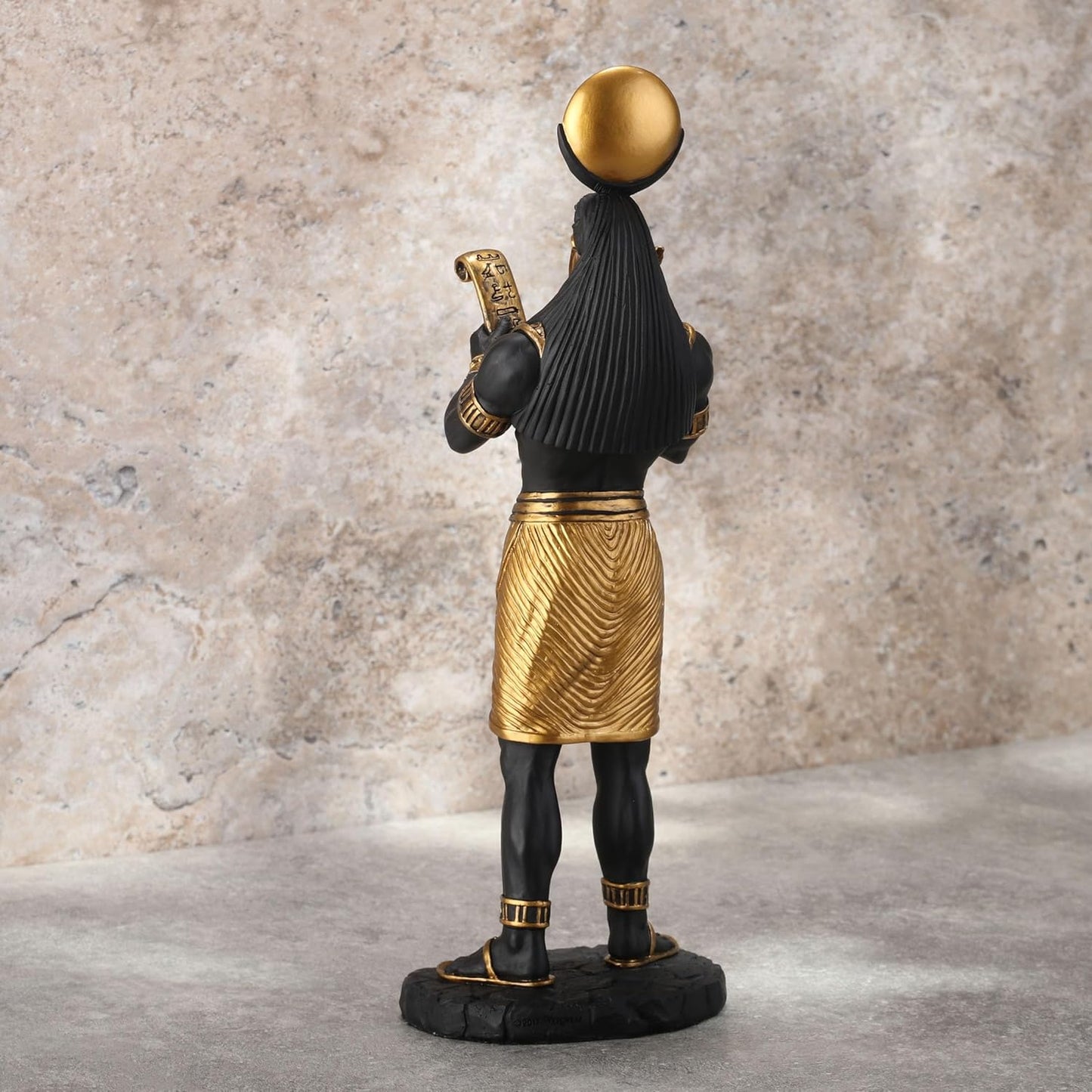 Veronese Design 11 Inch Thoth Egyptian God of Knowledge Black Gold Resin Statue