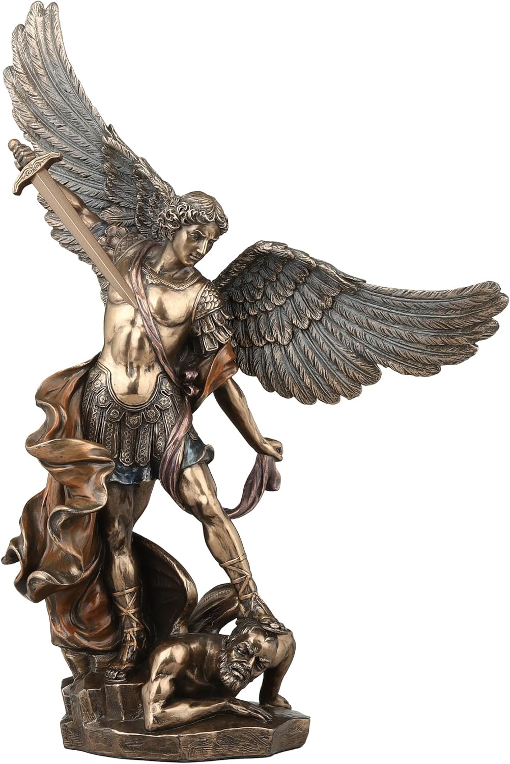 Unicorn Studios WU71543A4 Archangel St. Michael Tramples Demon Religious Sculpture