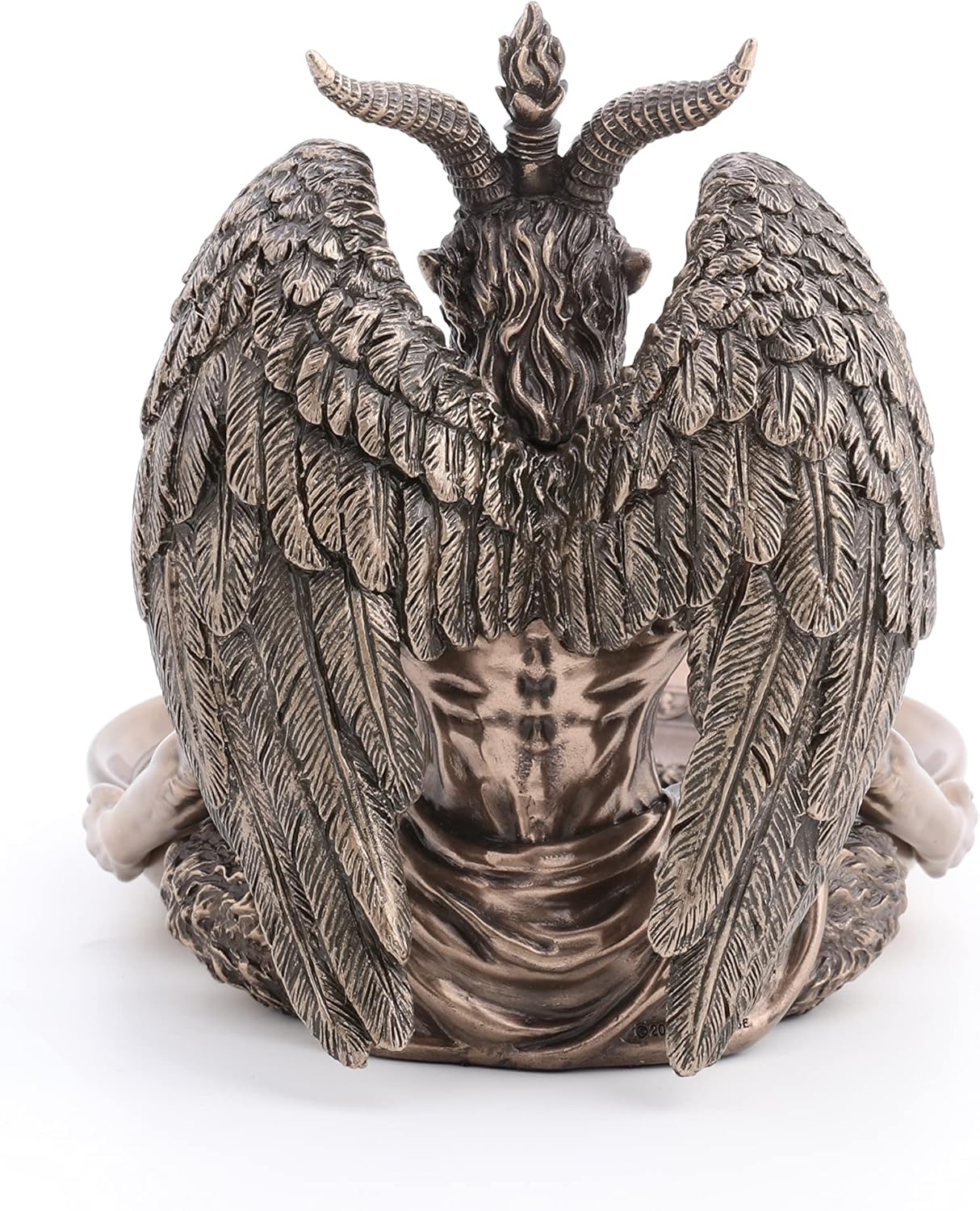Veronese Design 5 3/4 Inch Tall Baphomet Altar Offerign Tray Polystone Statue Bronze Finish