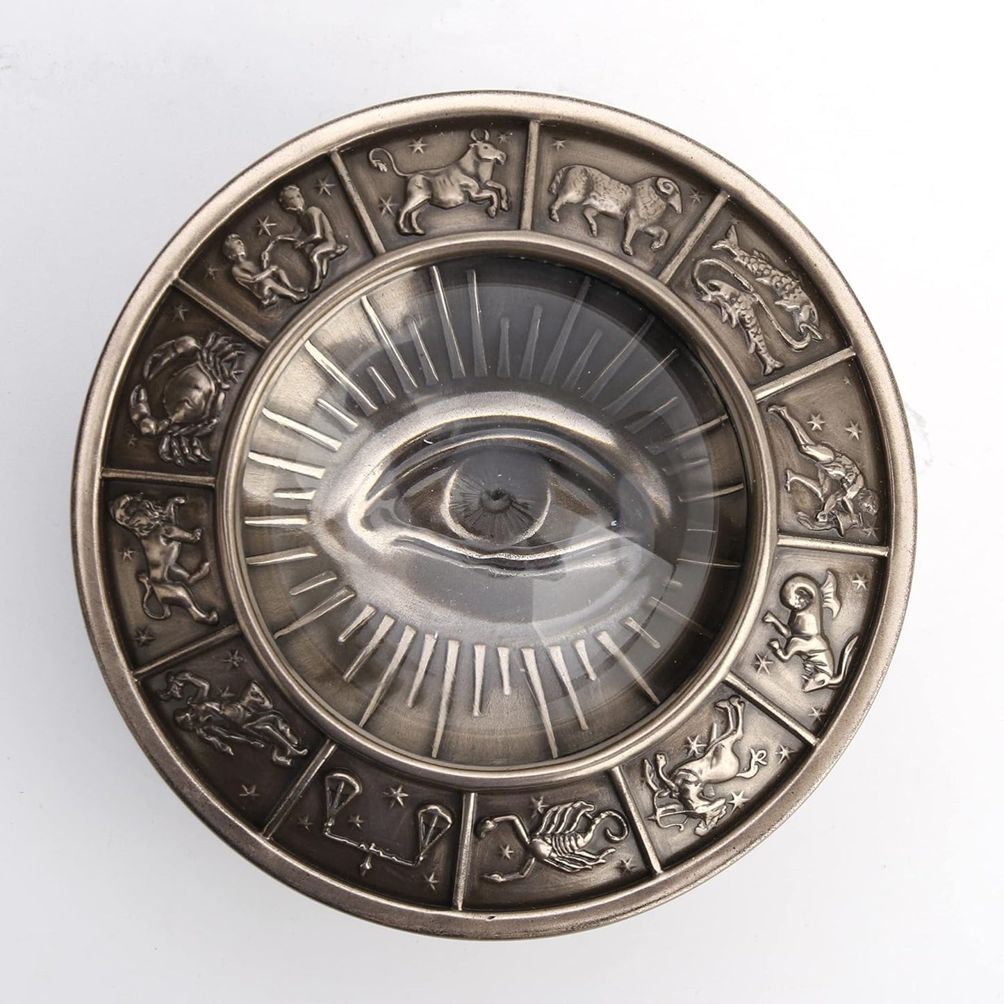 Veronese Design 2 3/4" Tall Eye of Providence Free Mason Trinket Box Cold Cast Resin Antique Bronze Finish Sculpture Gift