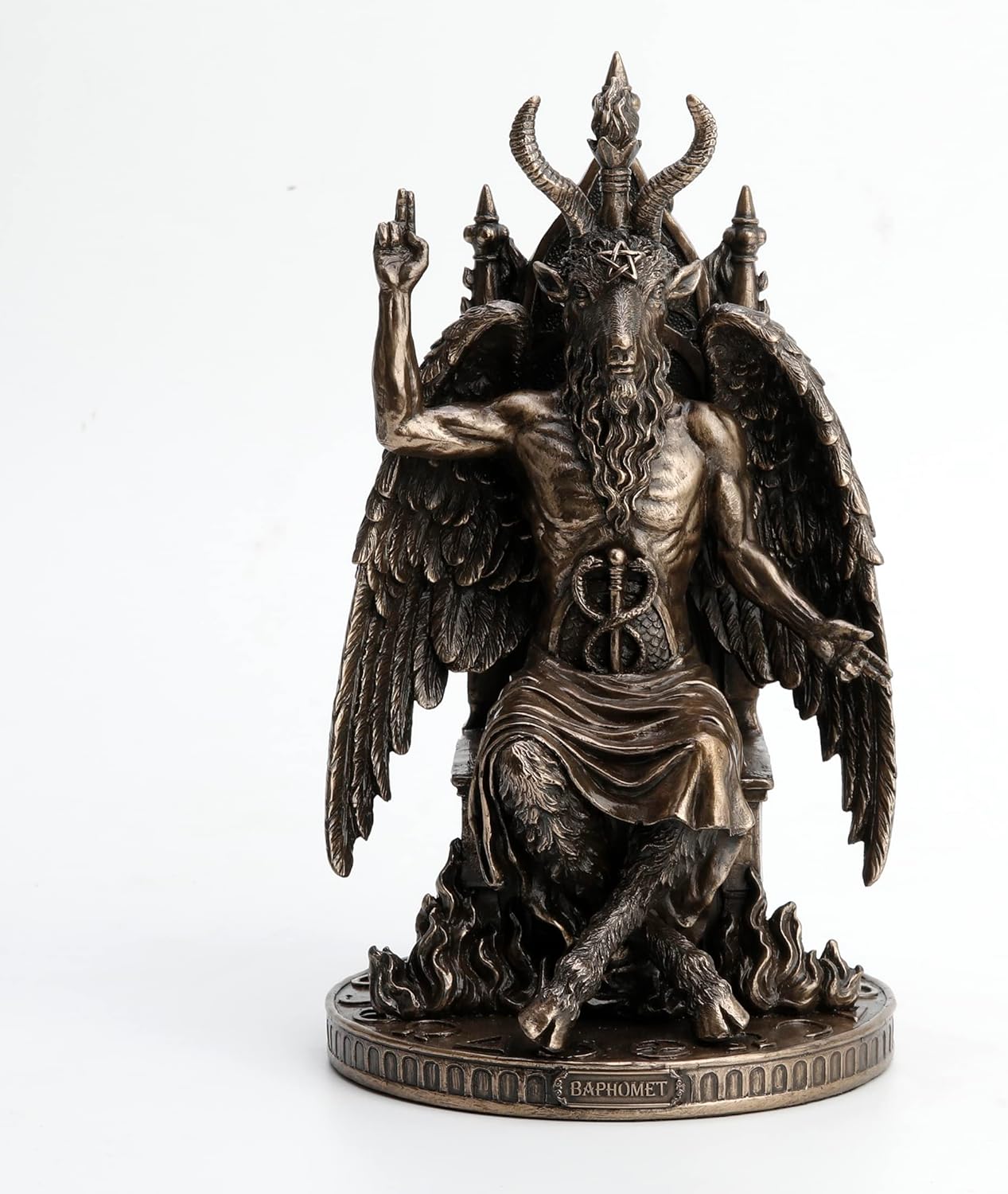 Veronese Design 9 1/2 Inch Statue of Baphomet Resin Statue Antique Bronze Occult Gift