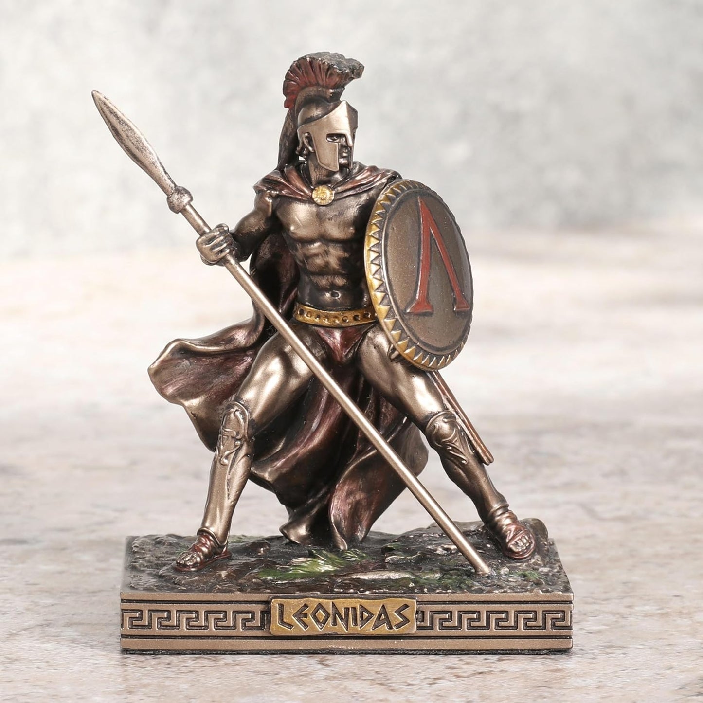 Veronese Design 3 Inch King Leonidas of Sparta Resin Miniature Figurine Hand Painted Bronze Finish