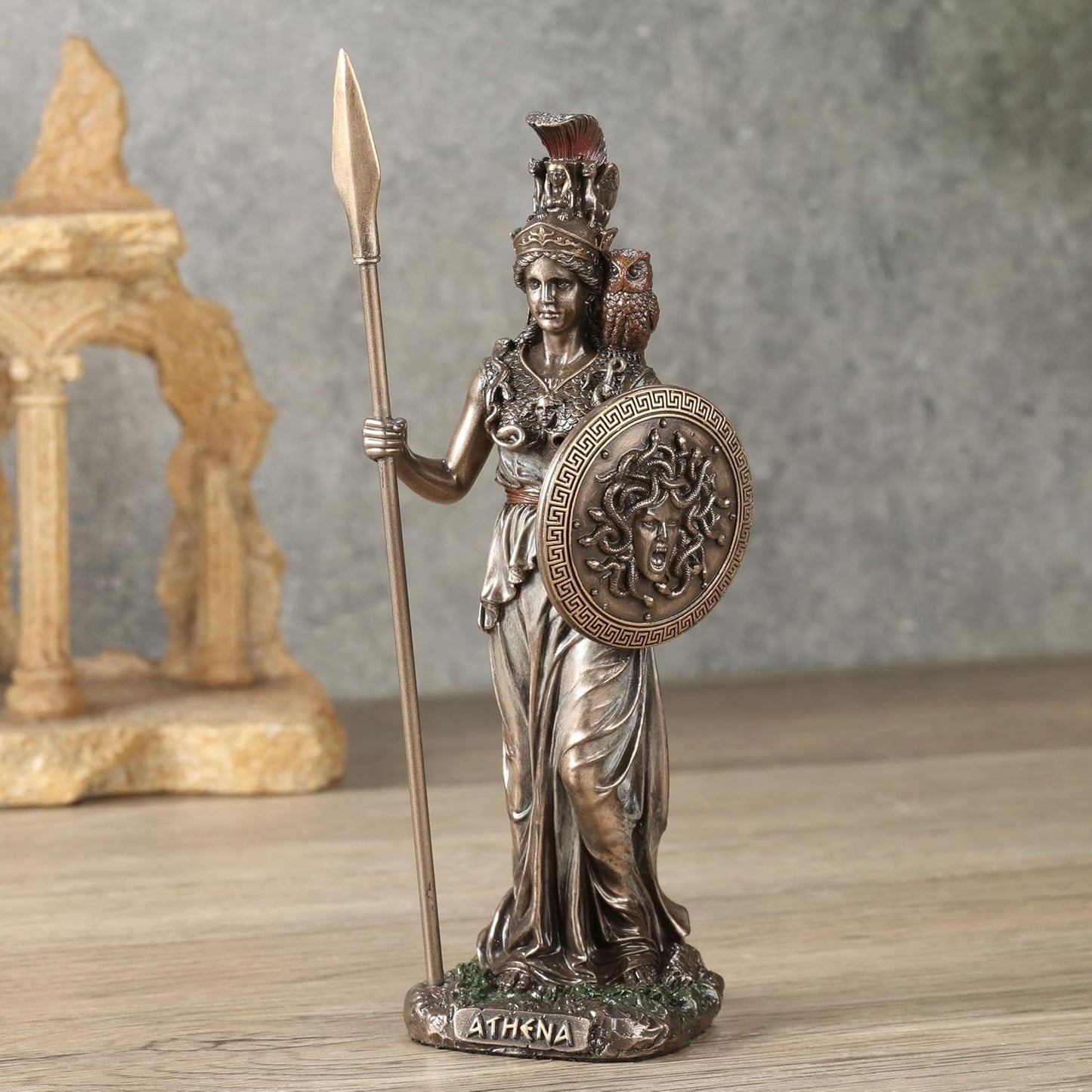 Veronese Design Athena the Greek Goddess of Wisdom Resin Sculpture - Cold Cast Bronze Finish