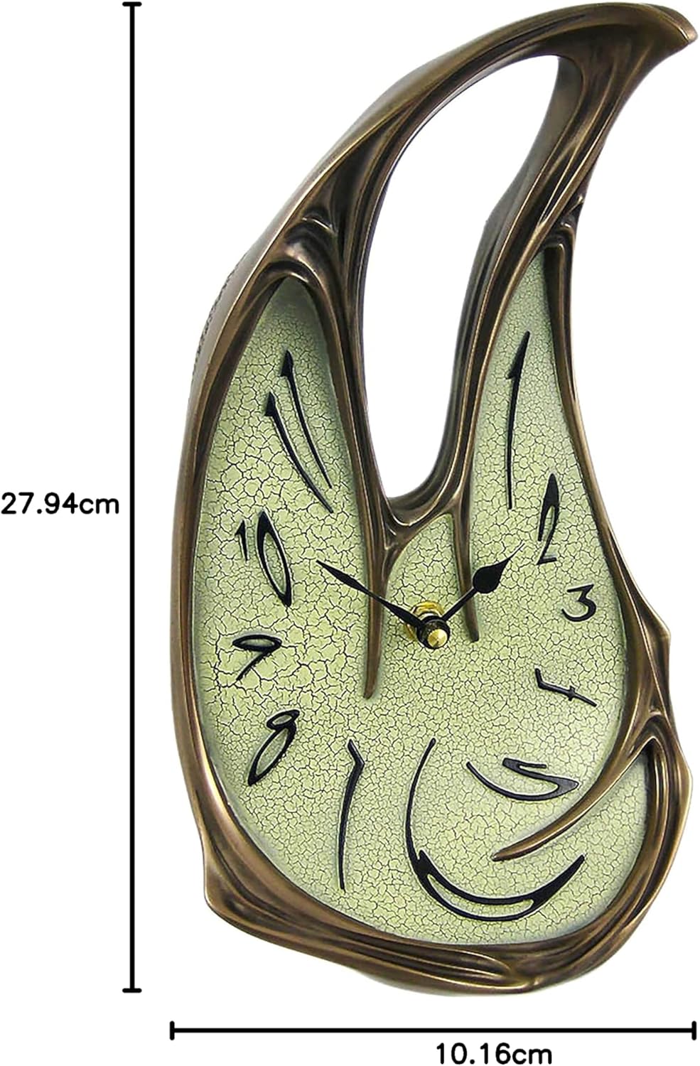 Things2Die4 Cool Bronze Finish Melted Desk Clock Table Mantel Dali