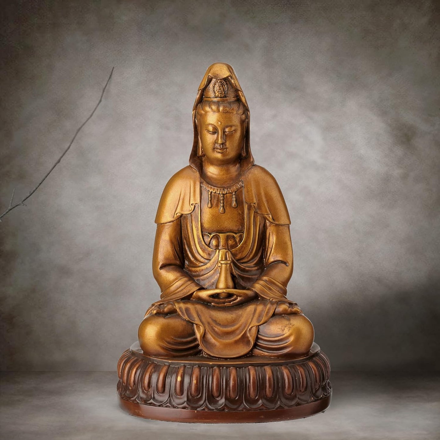 Veronese Design 5 1/2 Inch Tall Guanyin Lotus Meditation Peaceful Statue Resin Handpainted Finish