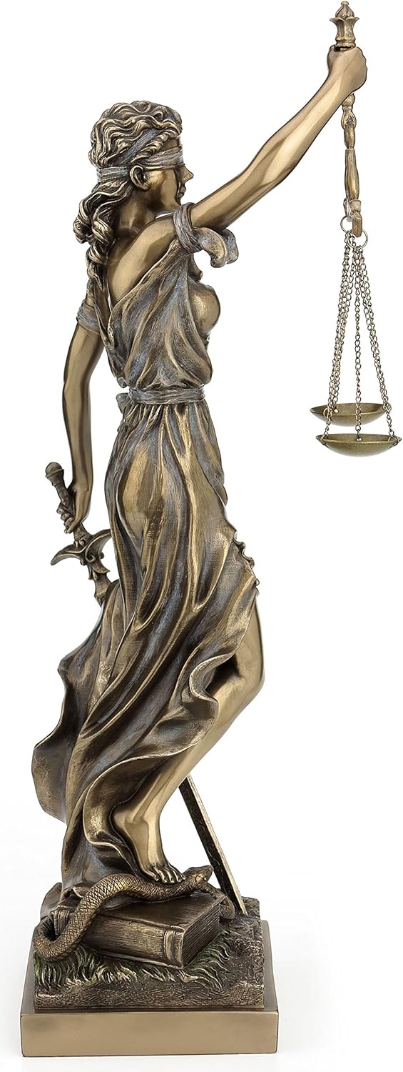 Veronese Design Large Bronze Finish Lady Justice 18 Inch Statue Sculpture