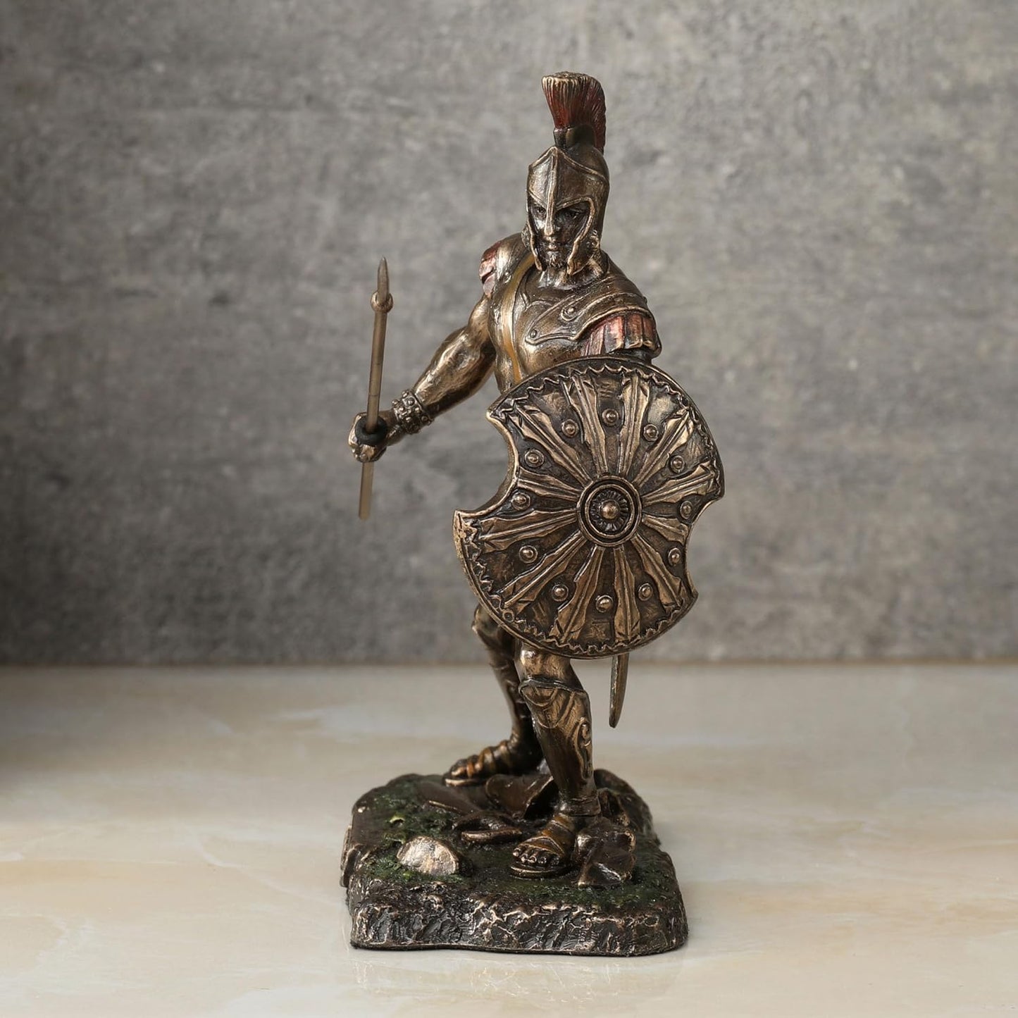 Veronese Design Achilles Rage Trojan War Hero Achilleus Holding Spear and Shield Statue