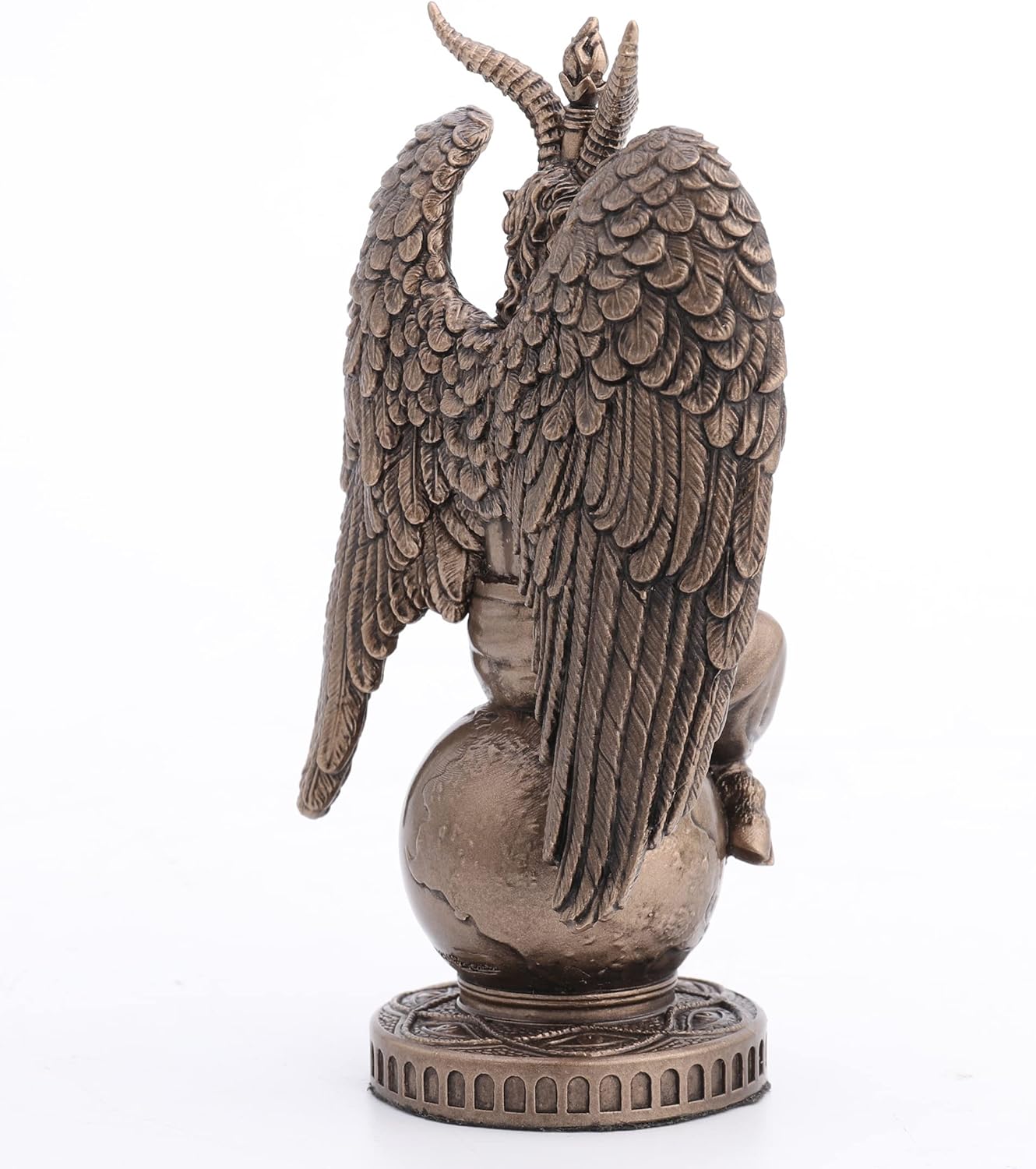 Veronese Design 4 1/2" Baphomet Sitting On The Globe Resin Figurine Hand Painted Bronze Finish