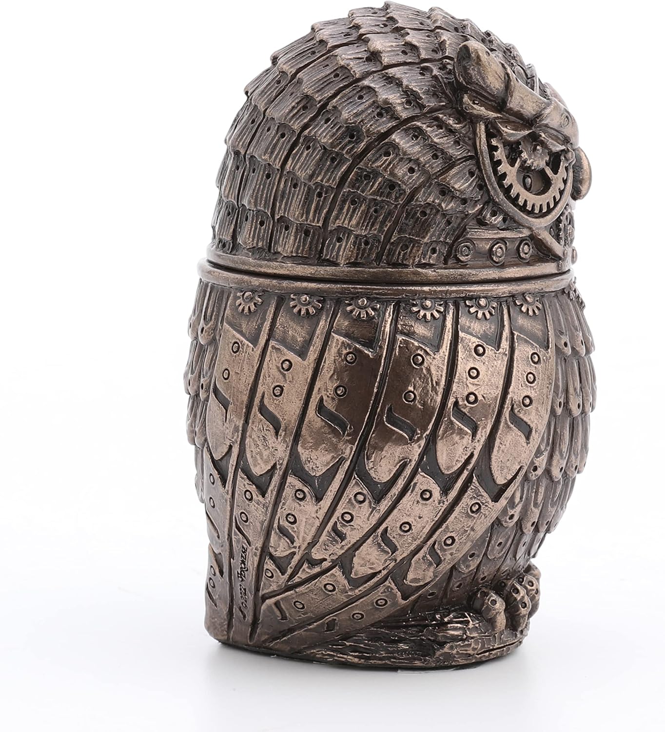 Veronese Design 3 3/8" Steampunk Owl Resin Figurine Secret Stash Box Cast Bronze Finish
