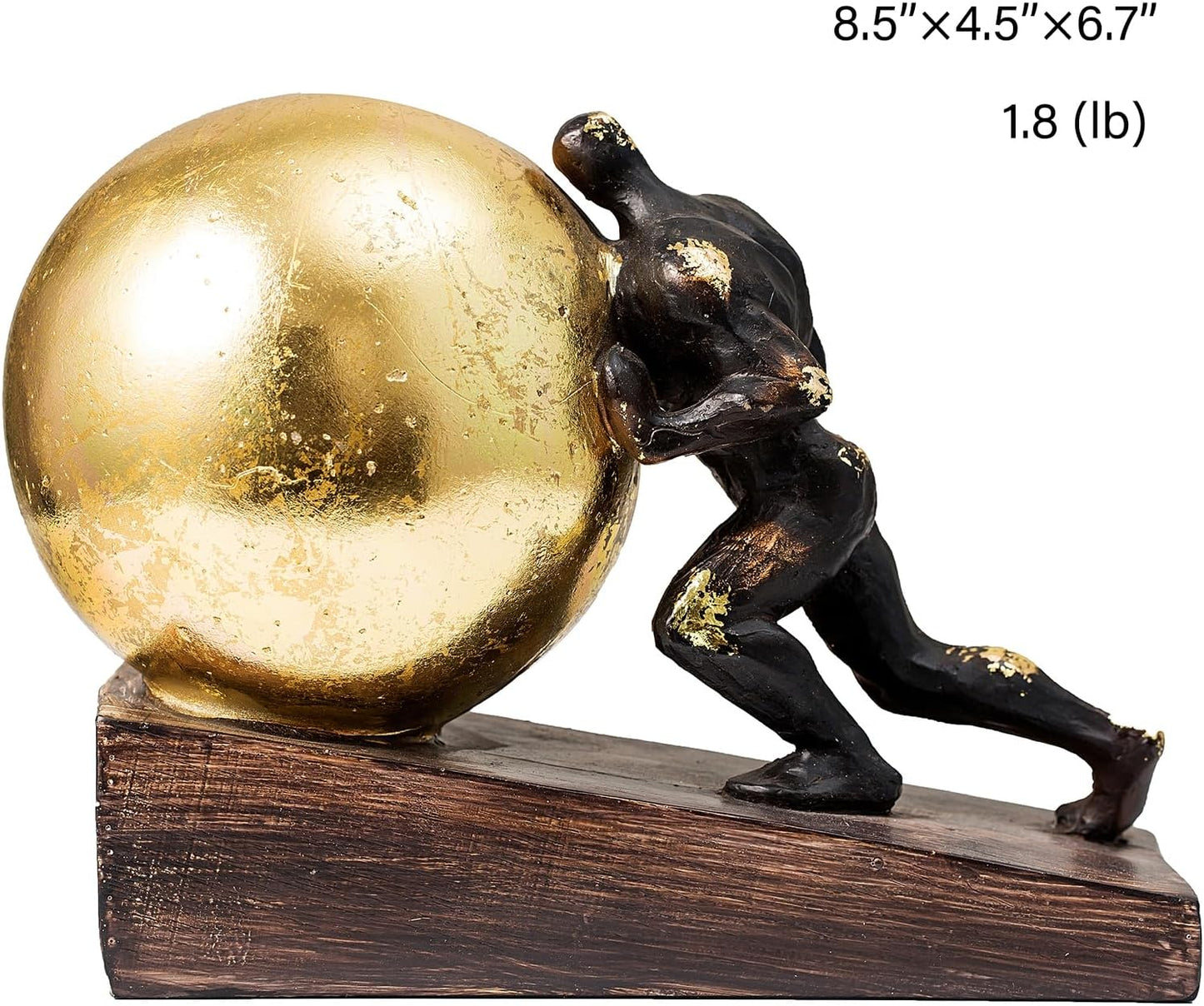 Lukitas Sisyphus Sculpture Home Decor, Struggler Statue, Sportsman Figurine Ornament for Office Living Room, Resin L8.5''