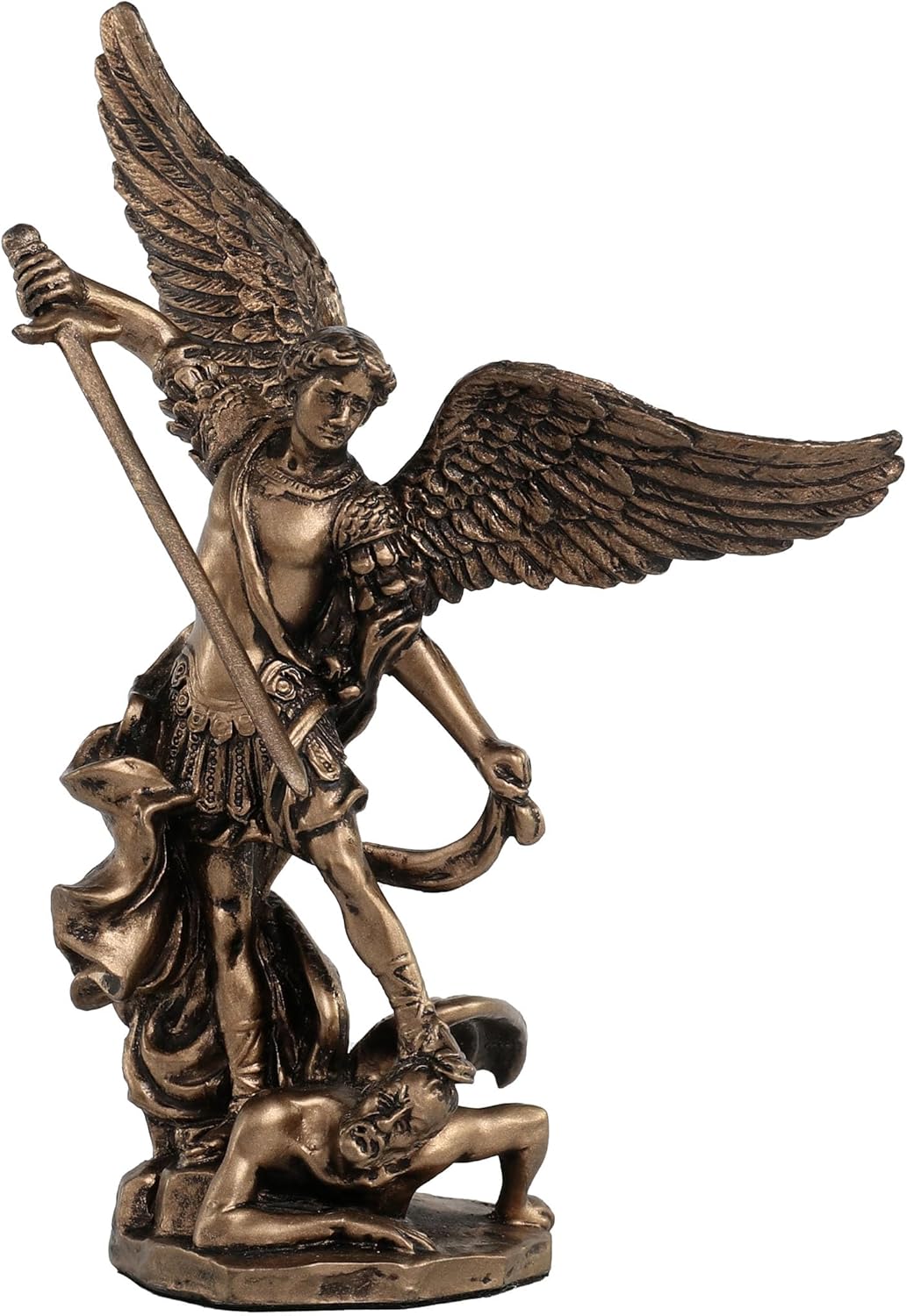 4-inch - Archangel St. Michael Slaying Demon Statue Figurine