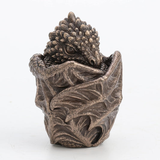 Veronese Design Baby Dragon Resin Figurine Secret Stash Box Cast Bronze Finish 3.75 Inches High