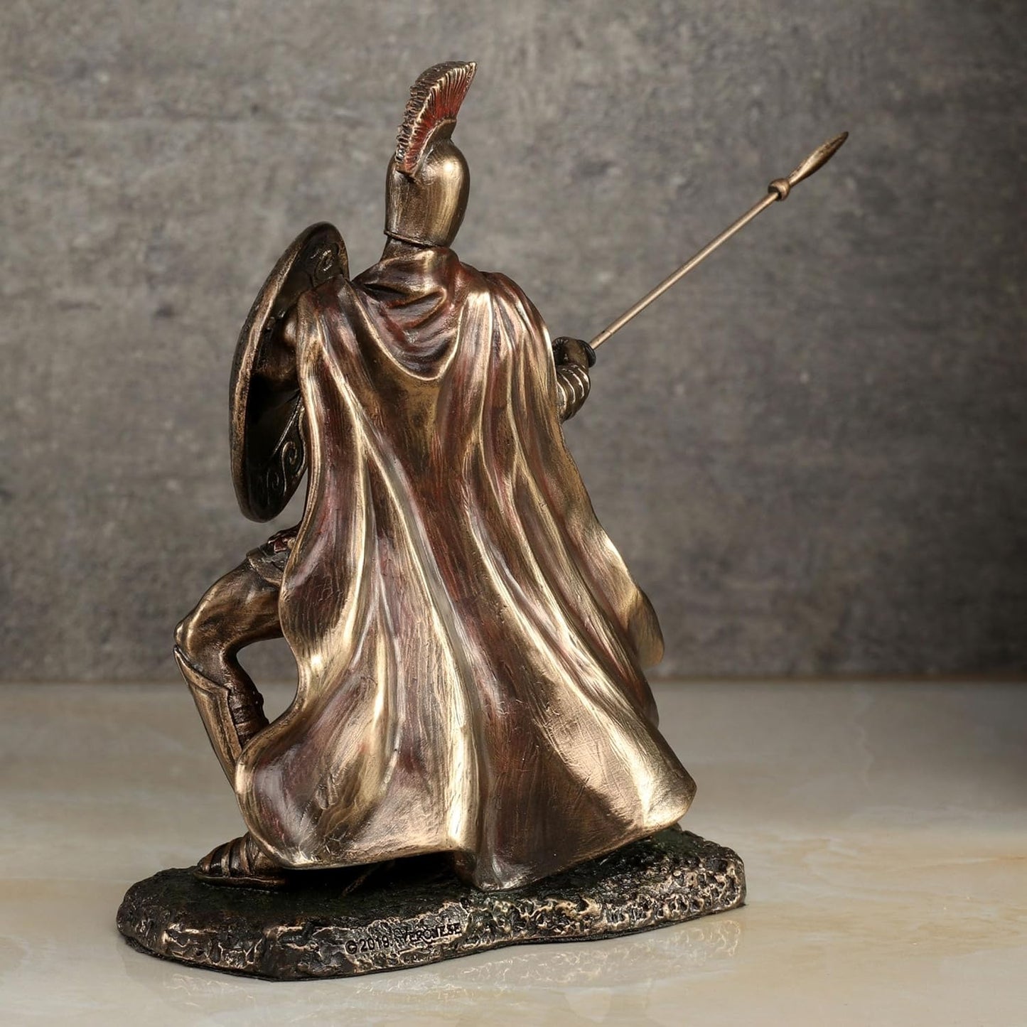 Veronese Design Hector Trojan Prince Warrior of Troy Holding Spear and Shield Statue
