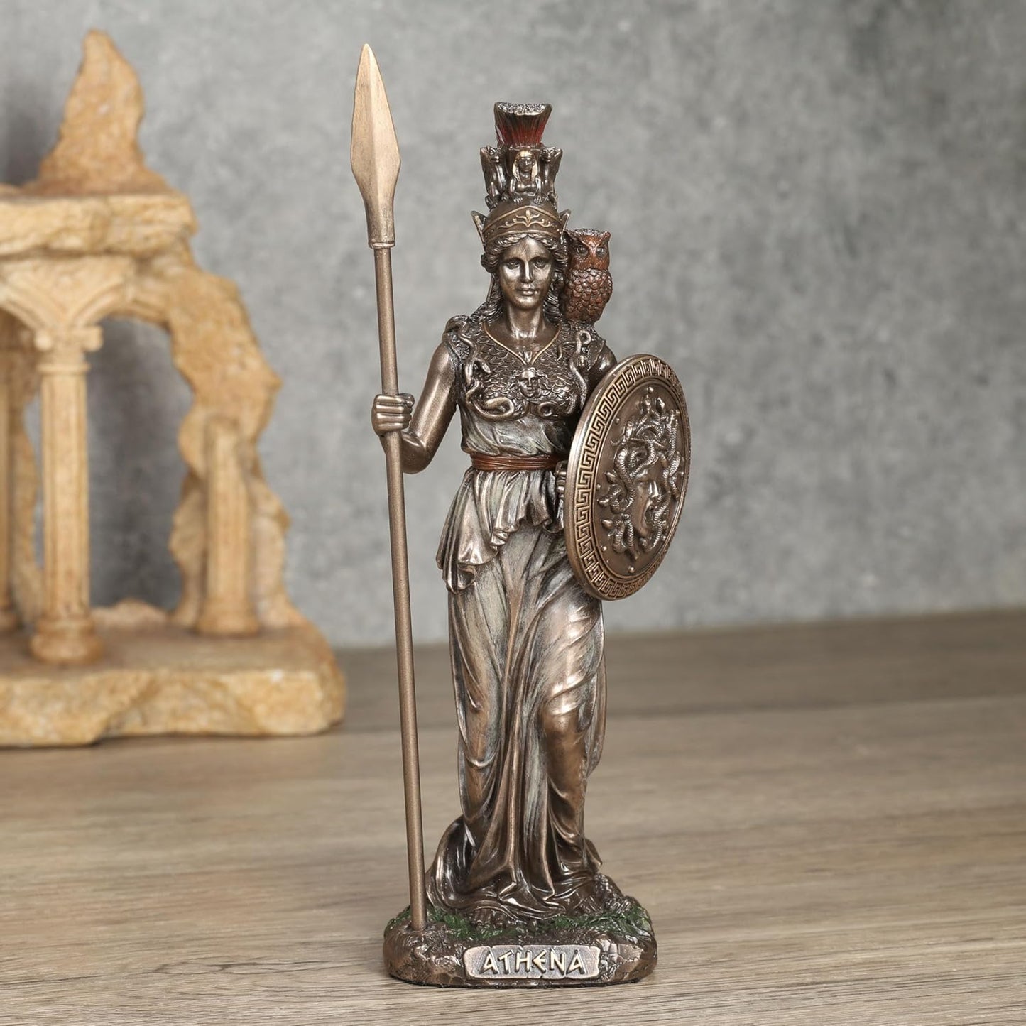 Veronese Design Athena the Greek Goddess of Wisdom Resin Sculpture - Cold Cast Bronze Finish