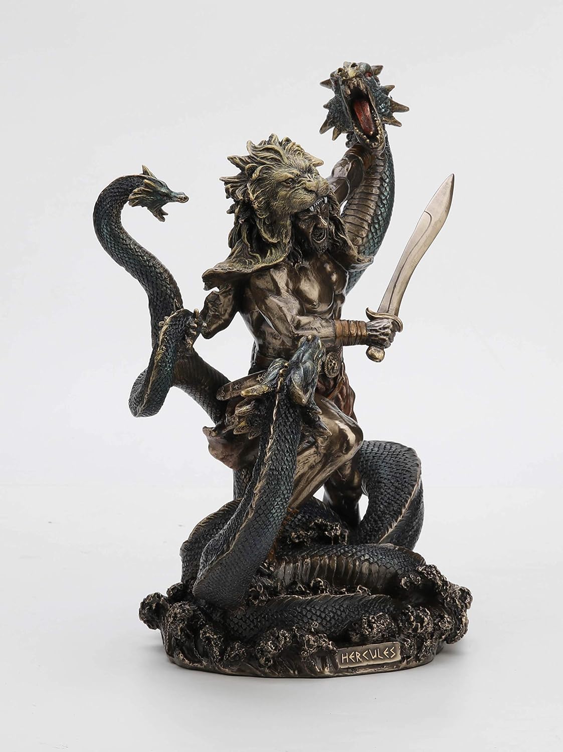 Veronese Design 12 3/8 Inch Hercules Battling The Hydra Cold Cast Resin Antique Bronze Finish Statue Home Decor
