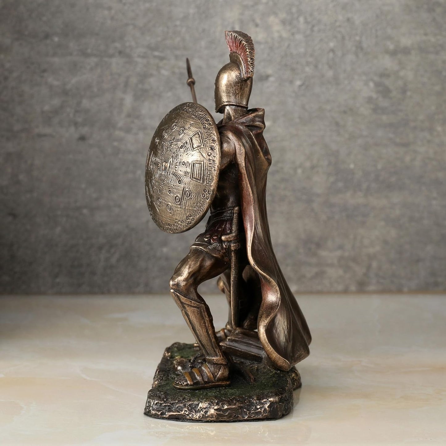 Veronese Design Hector Trojan Prince Warrior of Troy Holding Spear and Shield Statue