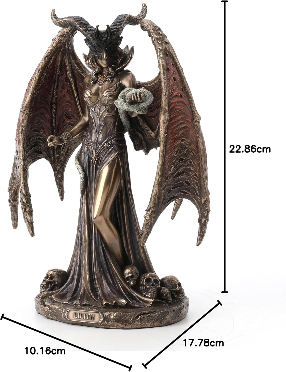 Veronese Design 9" Tall Lilith The First Woman Cold Cast Resin Antique Bronze Finish Fantasy Gift Statue