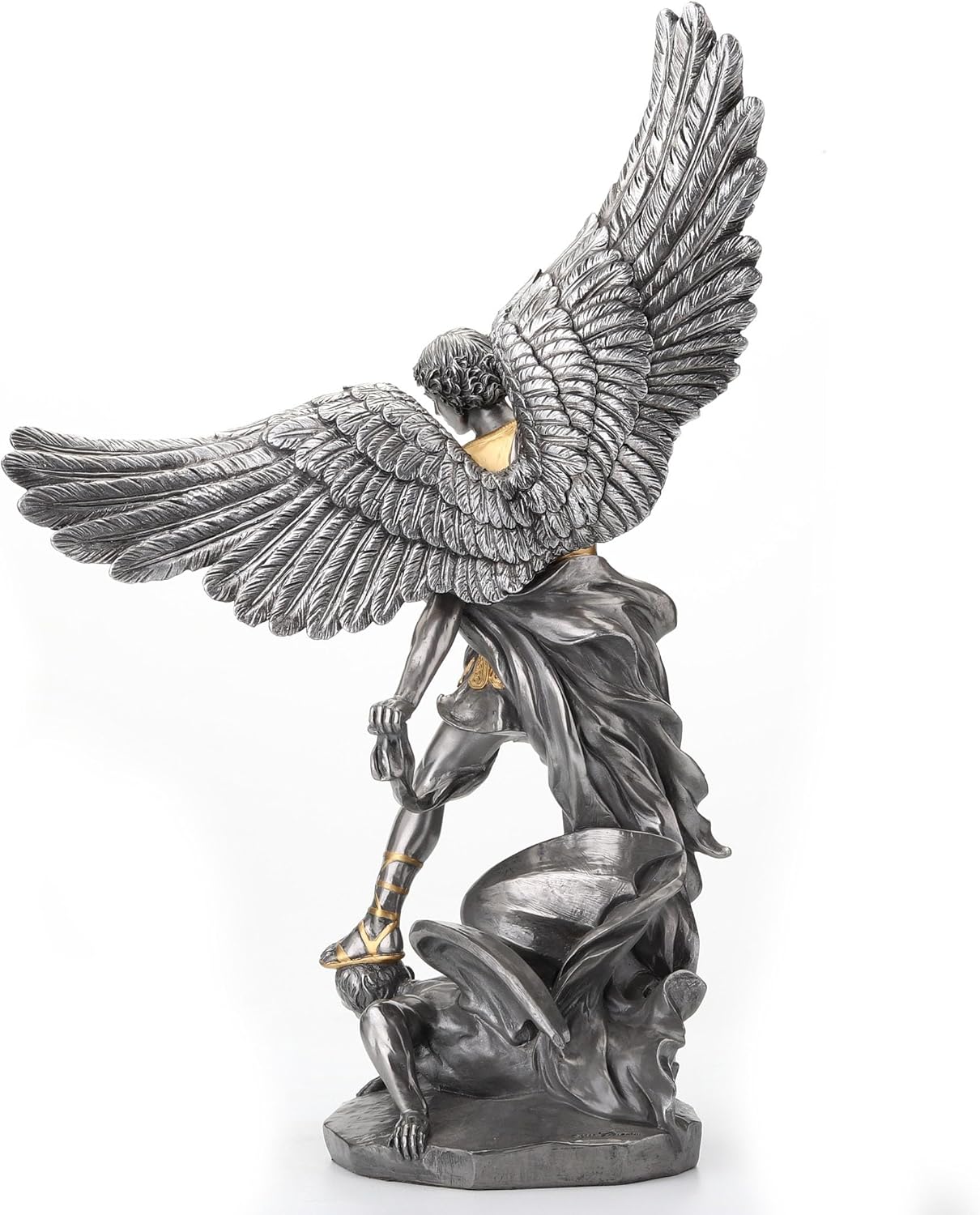 USI NEW! Gold Pewter Saint Michael Statue Archangel Patron of Police Soldiers