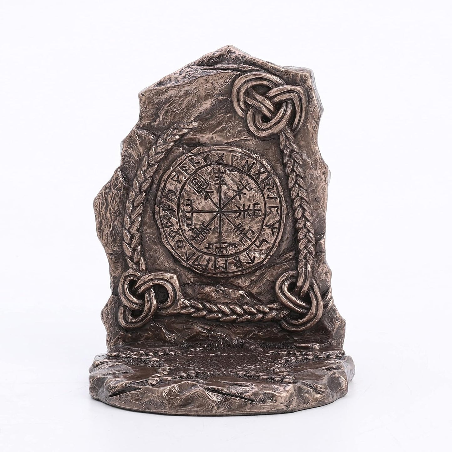 Veronese Design 5 3/4 Inch Tall Viking Vegvisir Runestone Tealight Candle Holder Resin Bookend Bronze Finish