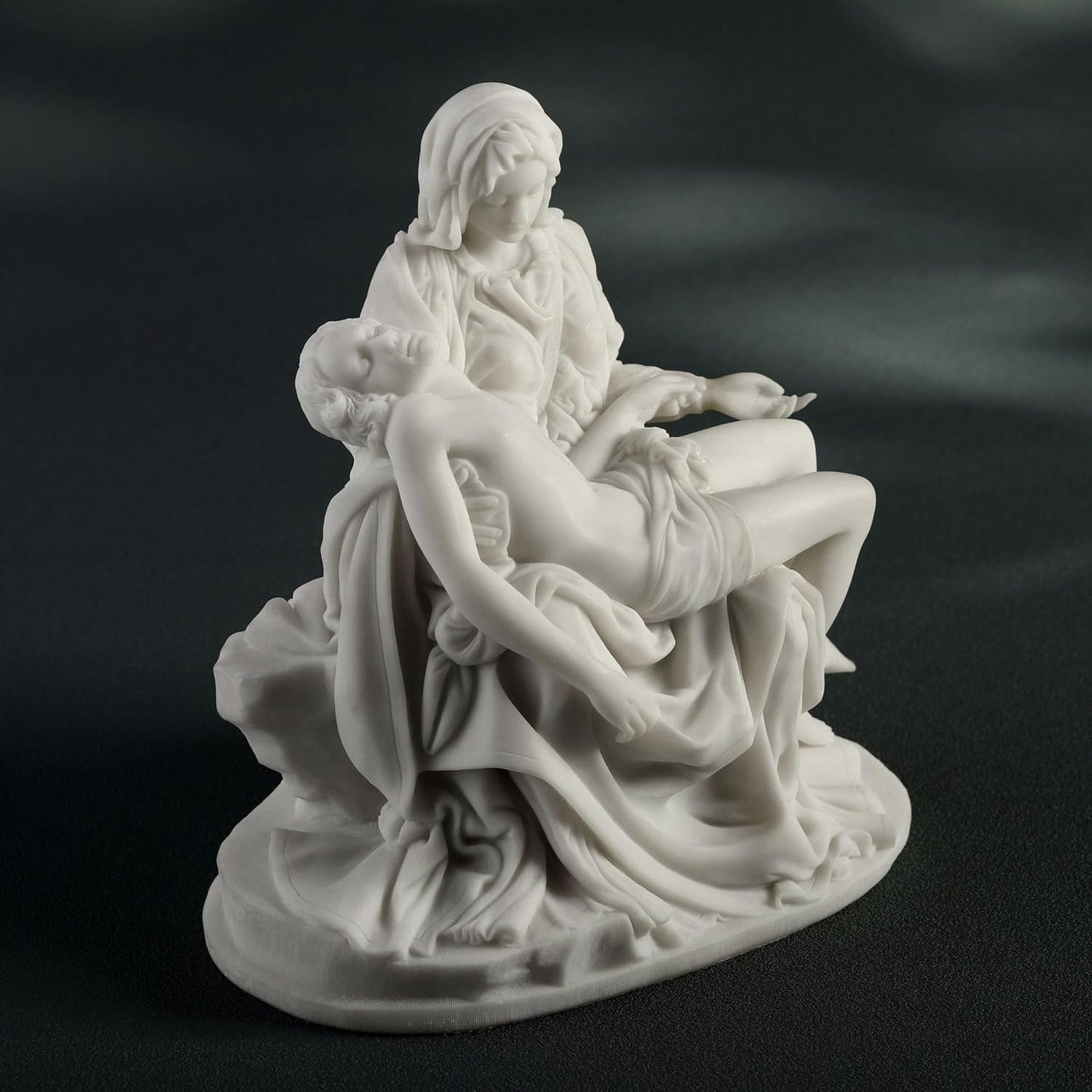 US 6.25 Inch Pieta and Michelangelo Decorative Statue Figurine, White