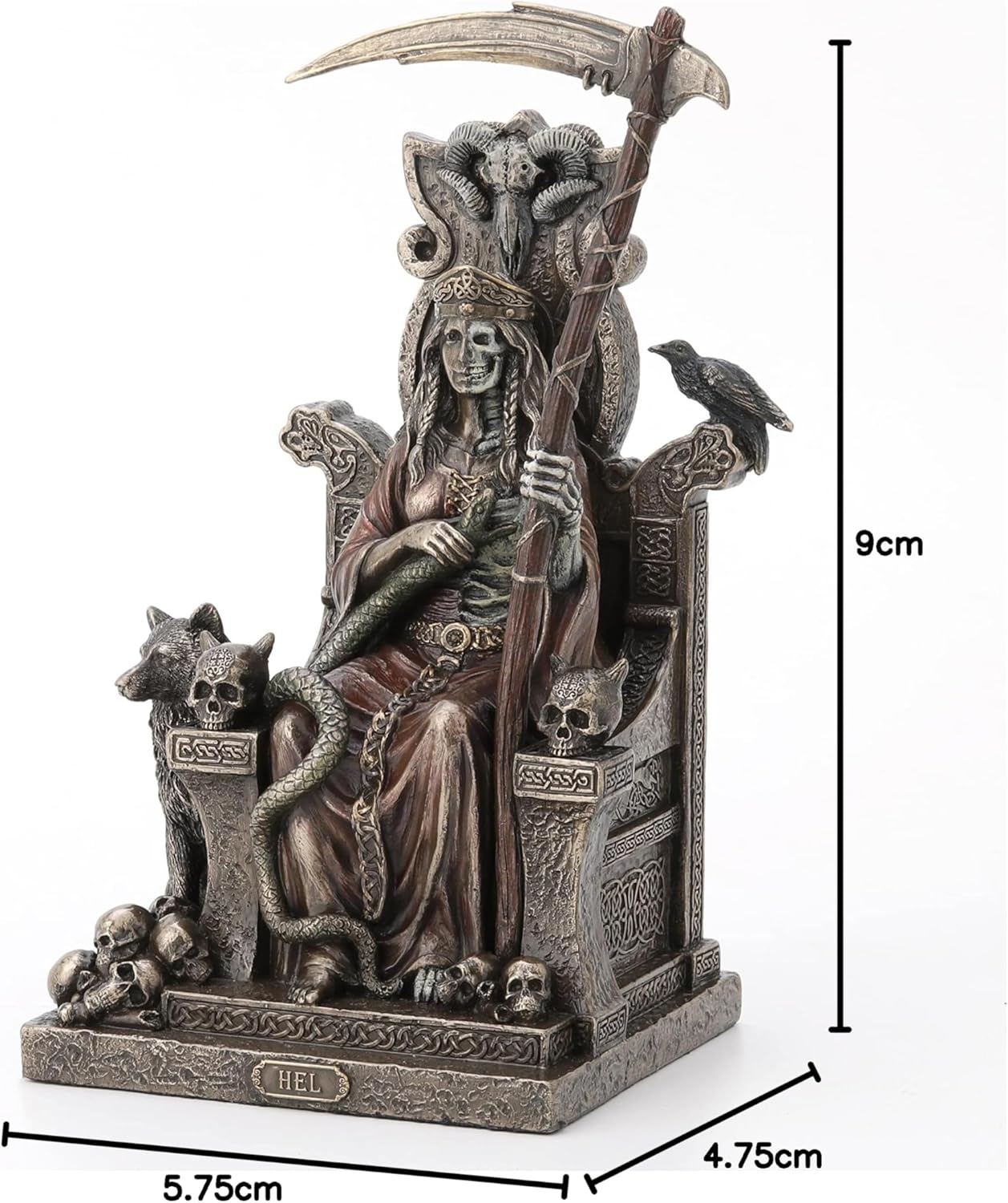 Veronese Design 9" Tall Hel The Norse Goddess of Helheim Cold Cast Resin Sculpture Antique Bronze Finish Statue Altar Decoration Mystic Gifts