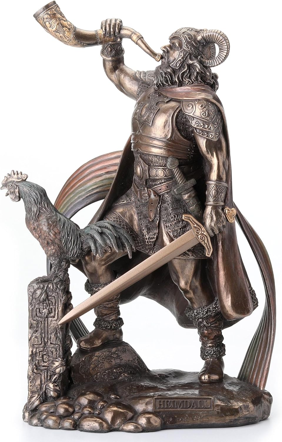 9 1/2 Inch Norse God Heimdall Bronzed Finish Statue Pagan by Things2Die4