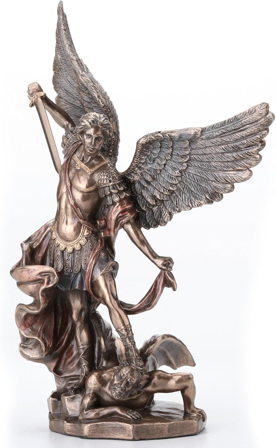 Unicorn Studios St. Michael Standing Over Demon With Sword Religious Sculpture 7 7/8" High