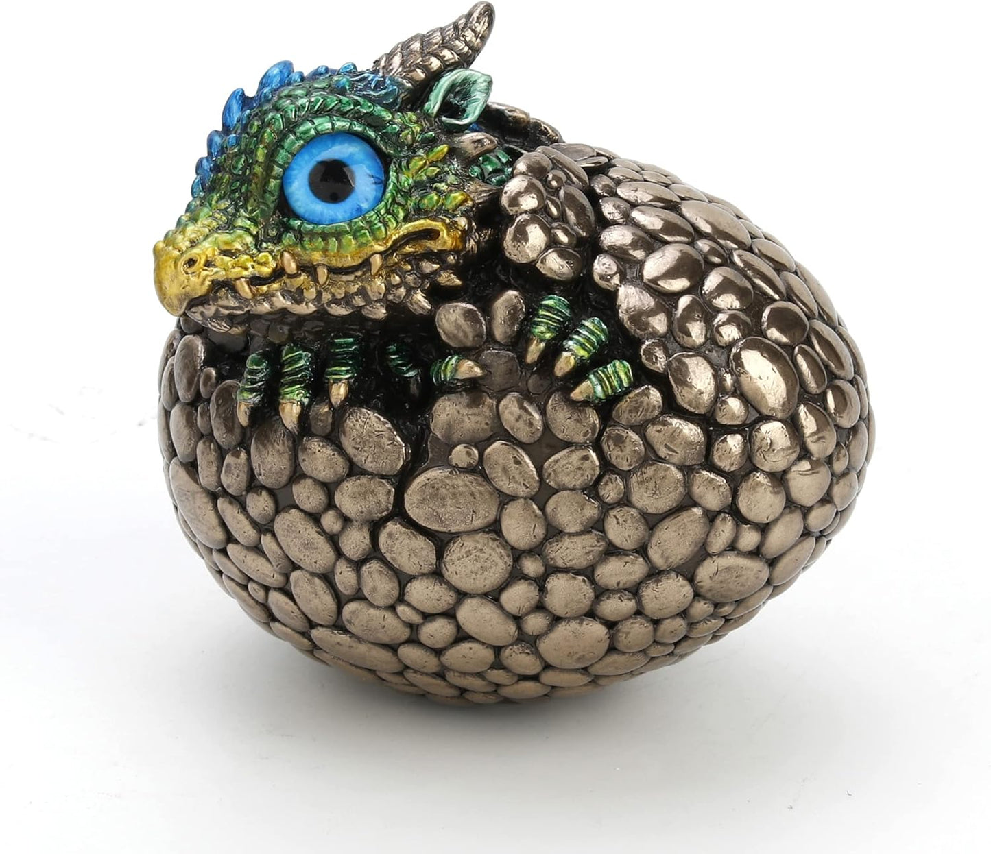 Veronese Design Bronze Finish Dragon Hatchling Figurine with Hand Painted Color Accents