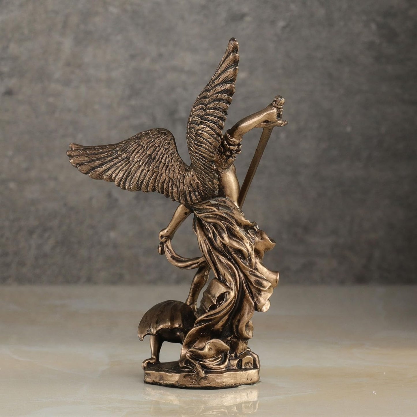 4-inch - Archangel St. Michael Slaying Demon Statue Figurine