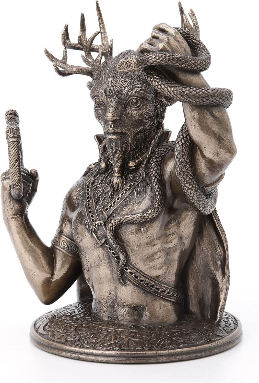 Veronese Design Bronze Finish Celtic Horned God Cernunnos Bust Statue 8.5 Inches High