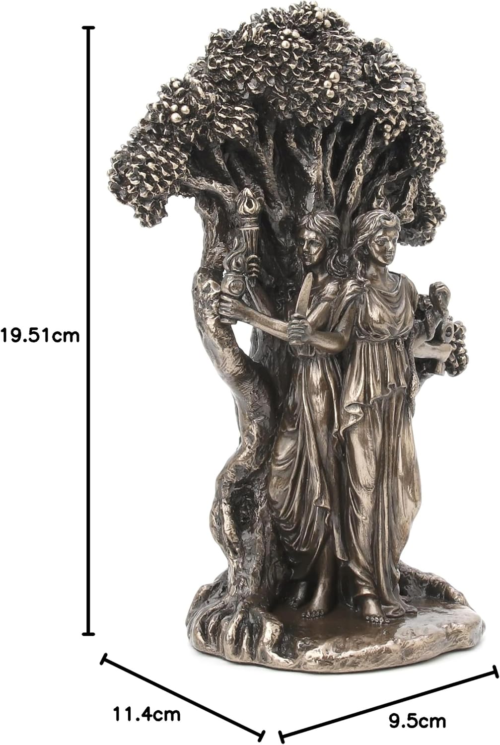 Veronese Design 7 1/4" Triple Moon Goddess Hecate Resin Statue Antique Bronze Finish