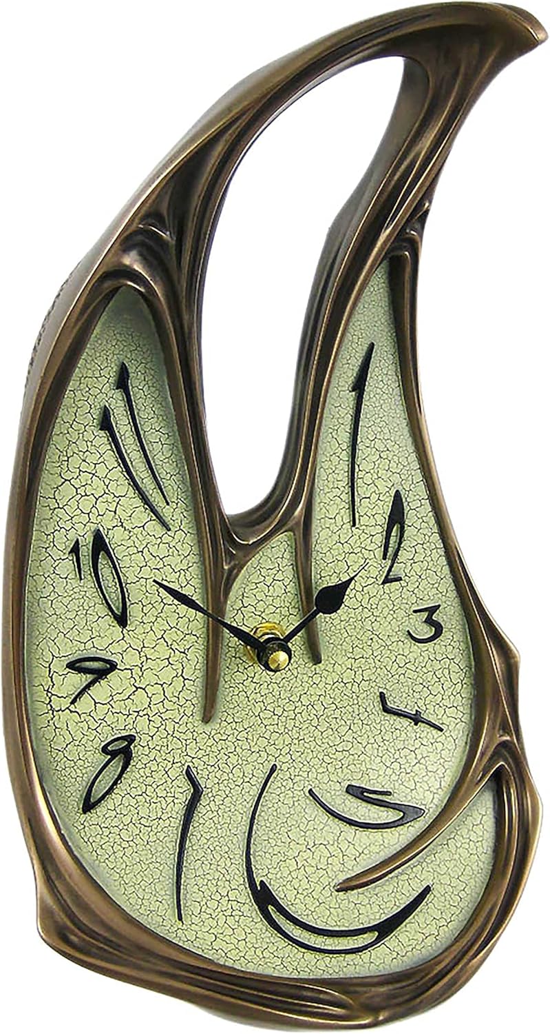 Things2Die4 Cool Bronze Finish Melted Desk Clock Table Mantel Dali