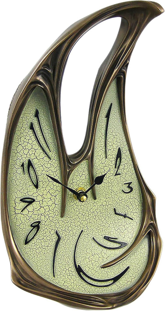 Things2Die4 Cool Bronze Finish Melted Desk Clock Table Mantel Dali