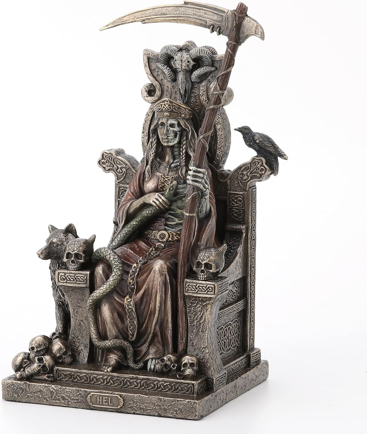 Veronese Design 9" Tall Hel The Norse Goddess of Helheim Cold Cast Resin Sculpture Antique Bronze Finish Statue Altar Decoration Mystic Gifts