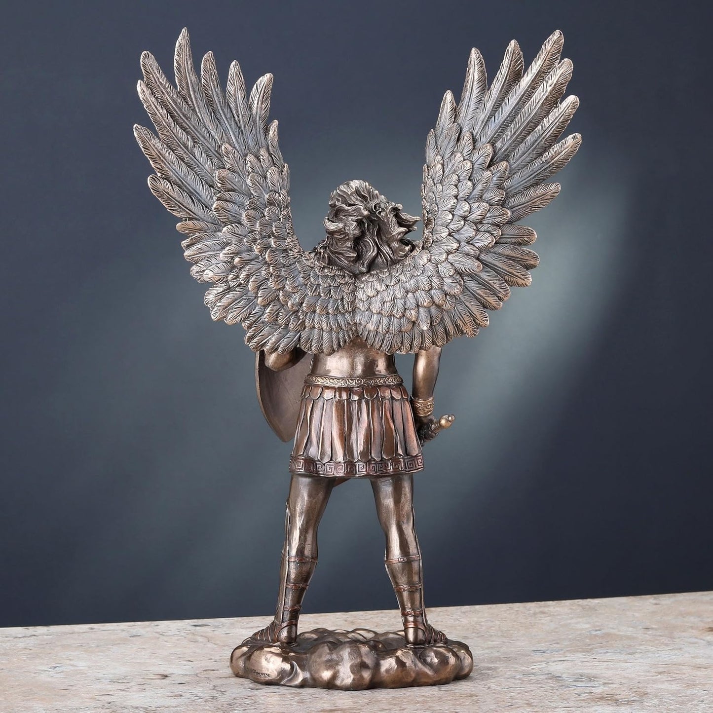 Veronese Design 14 Inch Saint Michael The Archangel in Battle Armor Cold Cast Resin Statue Antique Bronze Finish Sculpture