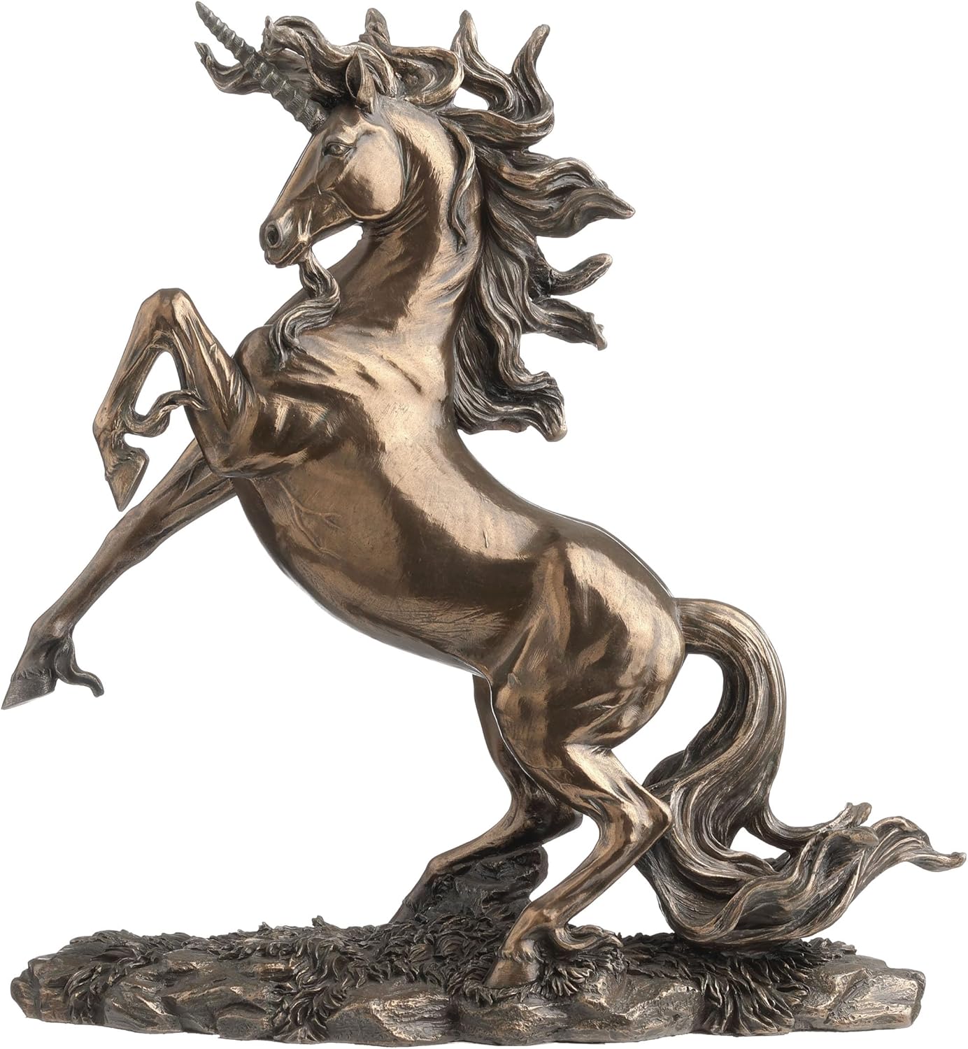 Bronzed Rearing Unicorn Statue