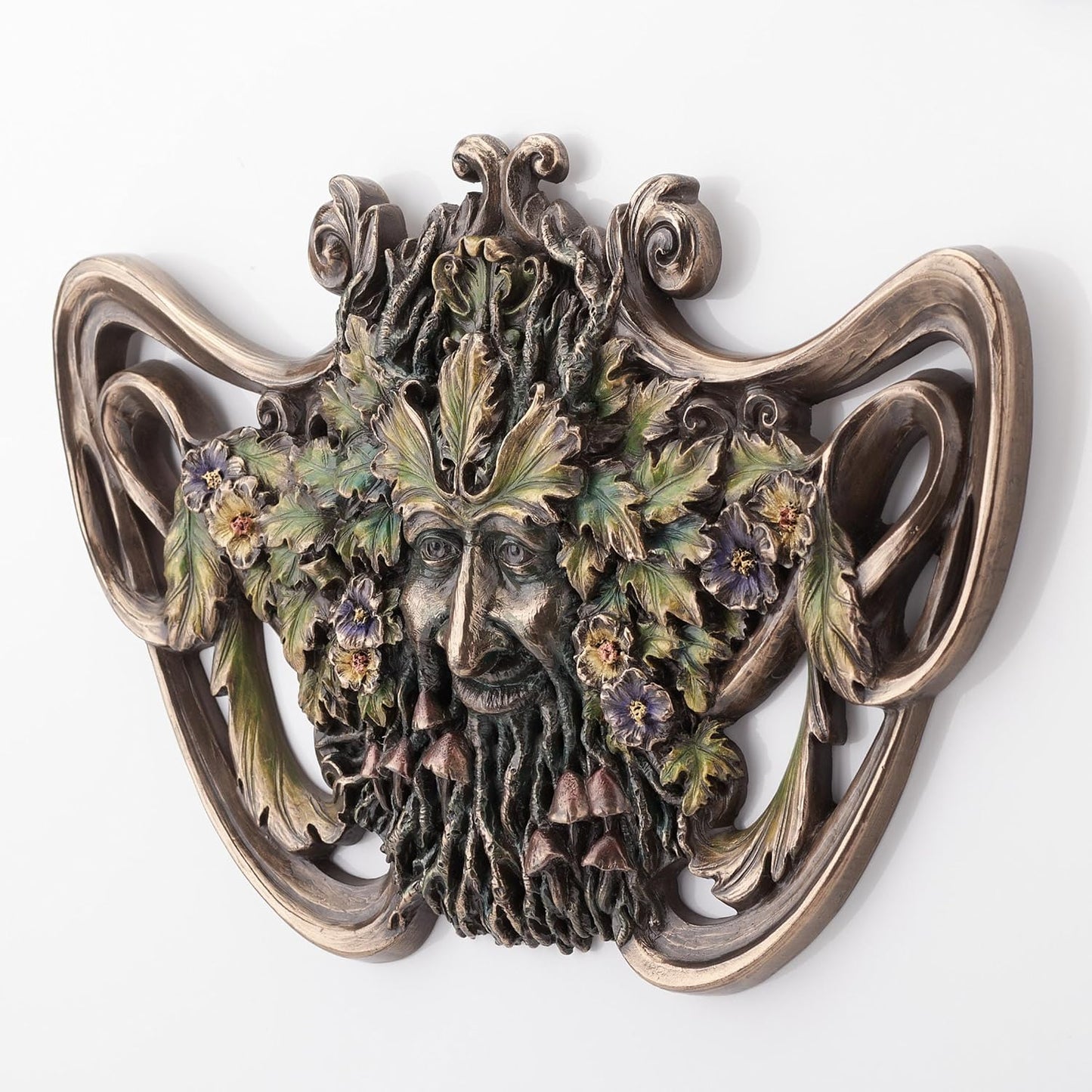 Veronese Design Green Man Spring Mushroom Wall Plaque