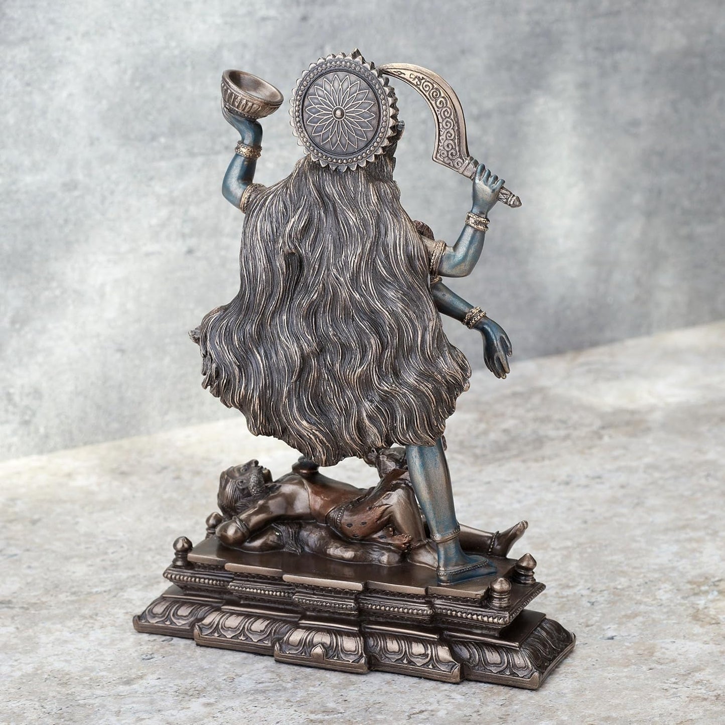 Veronese Design Kali Hindu Goddess Standing On Lord Shiva Statue