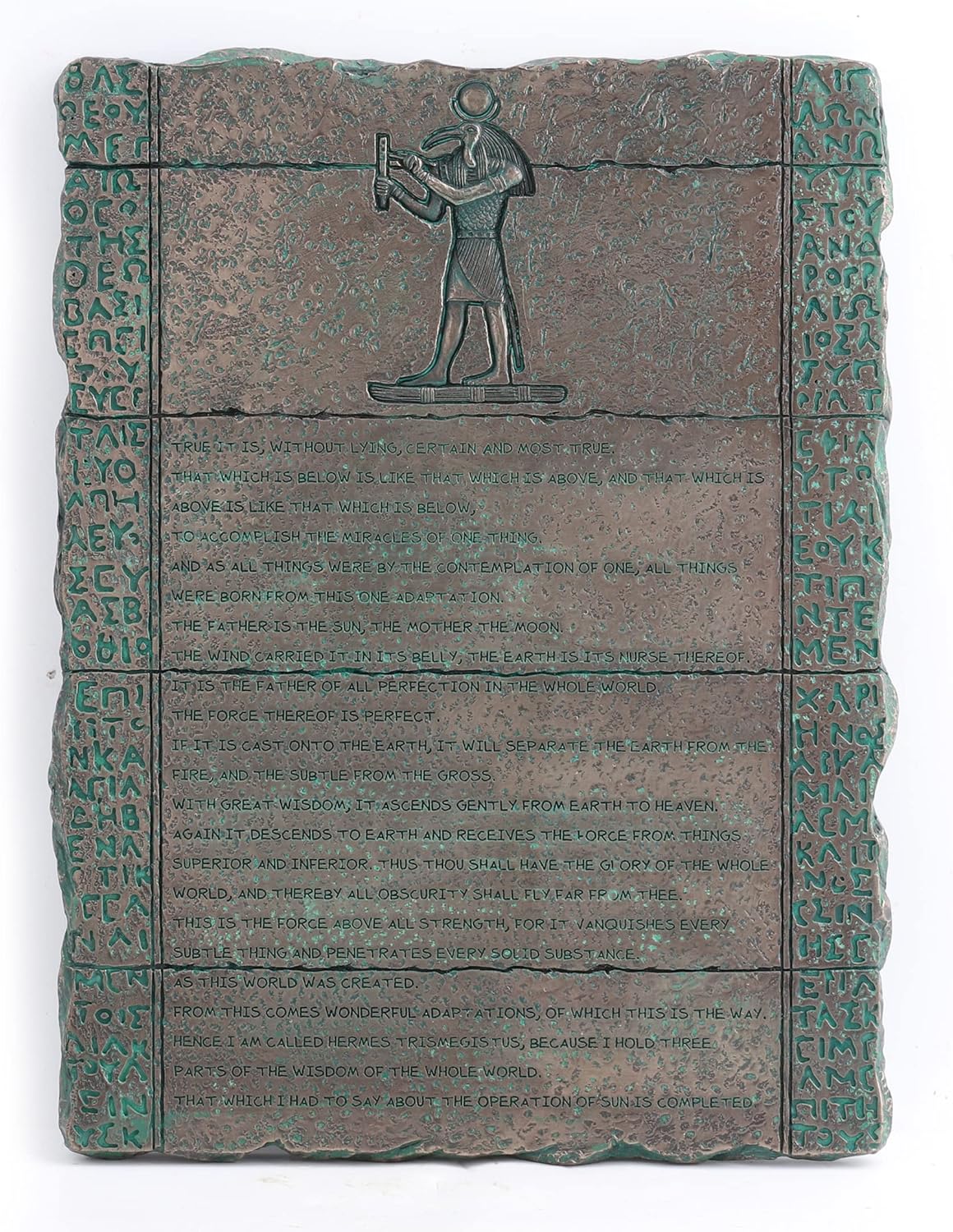Veronese Design 9 1/2 Inch The Emerald Tablet of Hermes Cold Cast Resin Bronze Finish Home Decor Sculpture