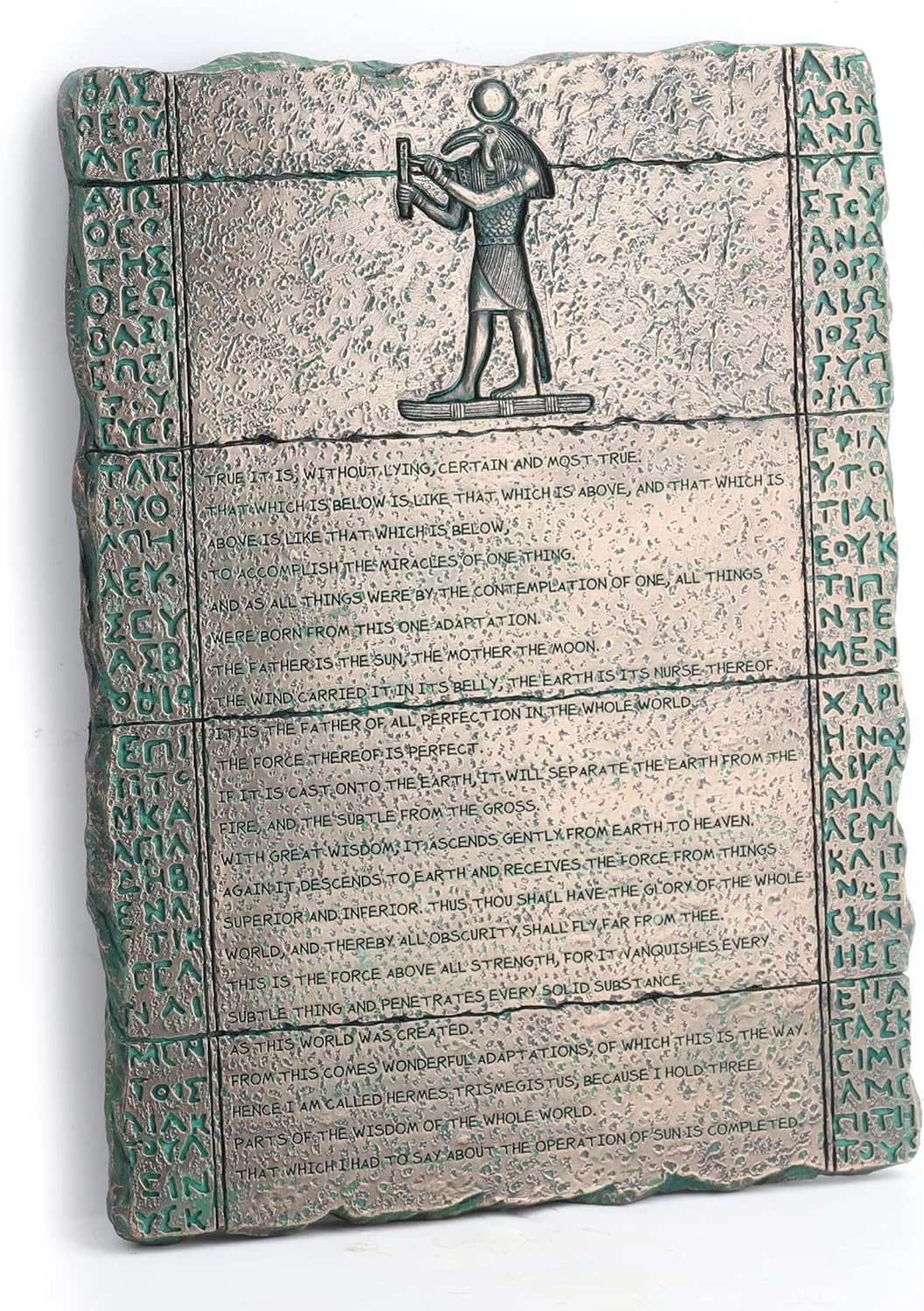 Veronese Design 9 1/2 Inch The Emerald Tablet of Hermes Cold Cast Resin Bronze Finish Home Decor Sculpture