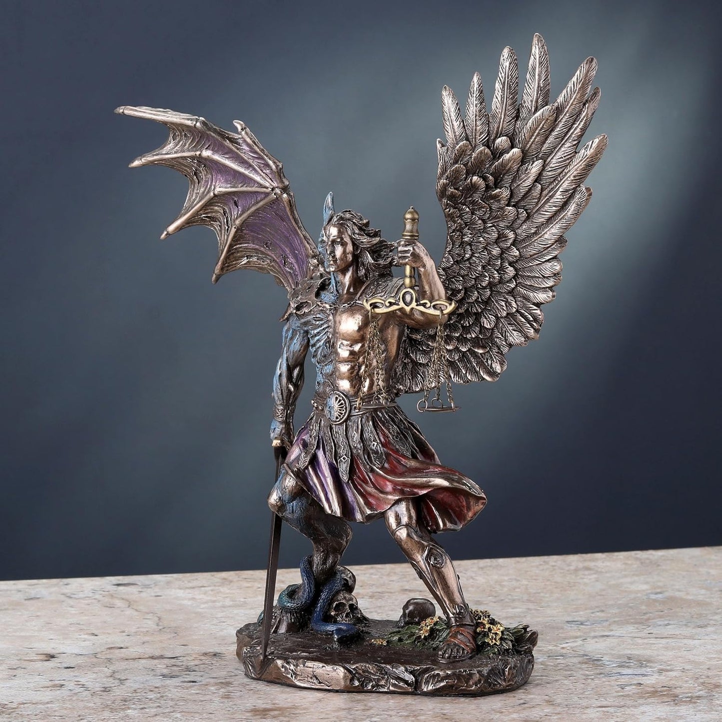 Veronese Design 10 1/4" Judgement of The Nephilim Resin Statue Antique Bronze Finish