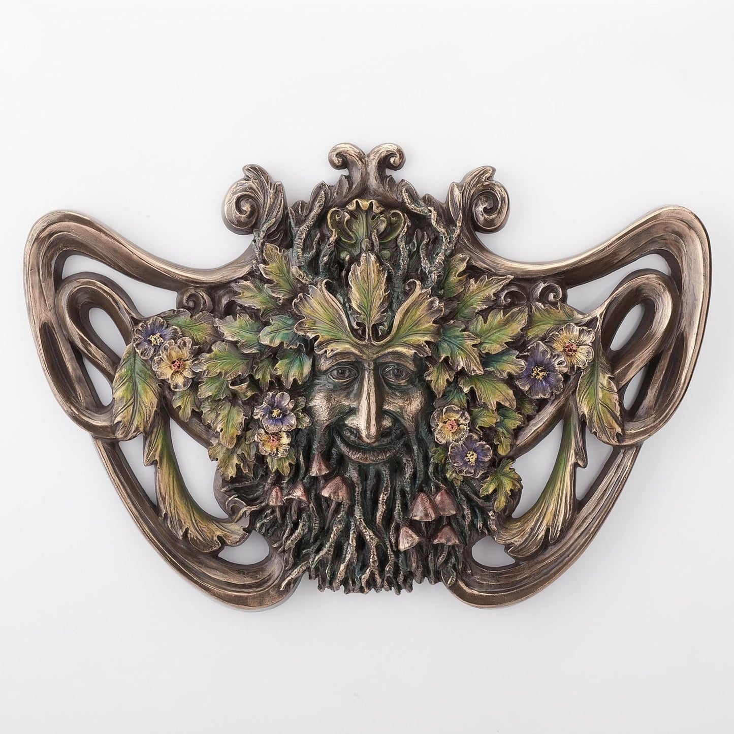 Veronese Design Green Man Spring Mushroom Wall Plaque