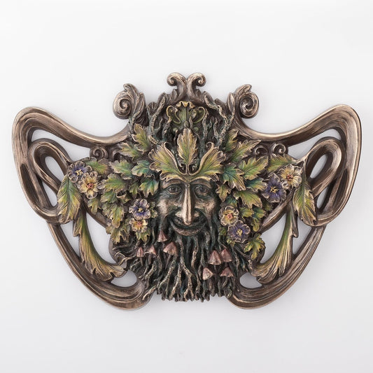 Veronese Design Green Man Spring Mushroom Wall Plaque
