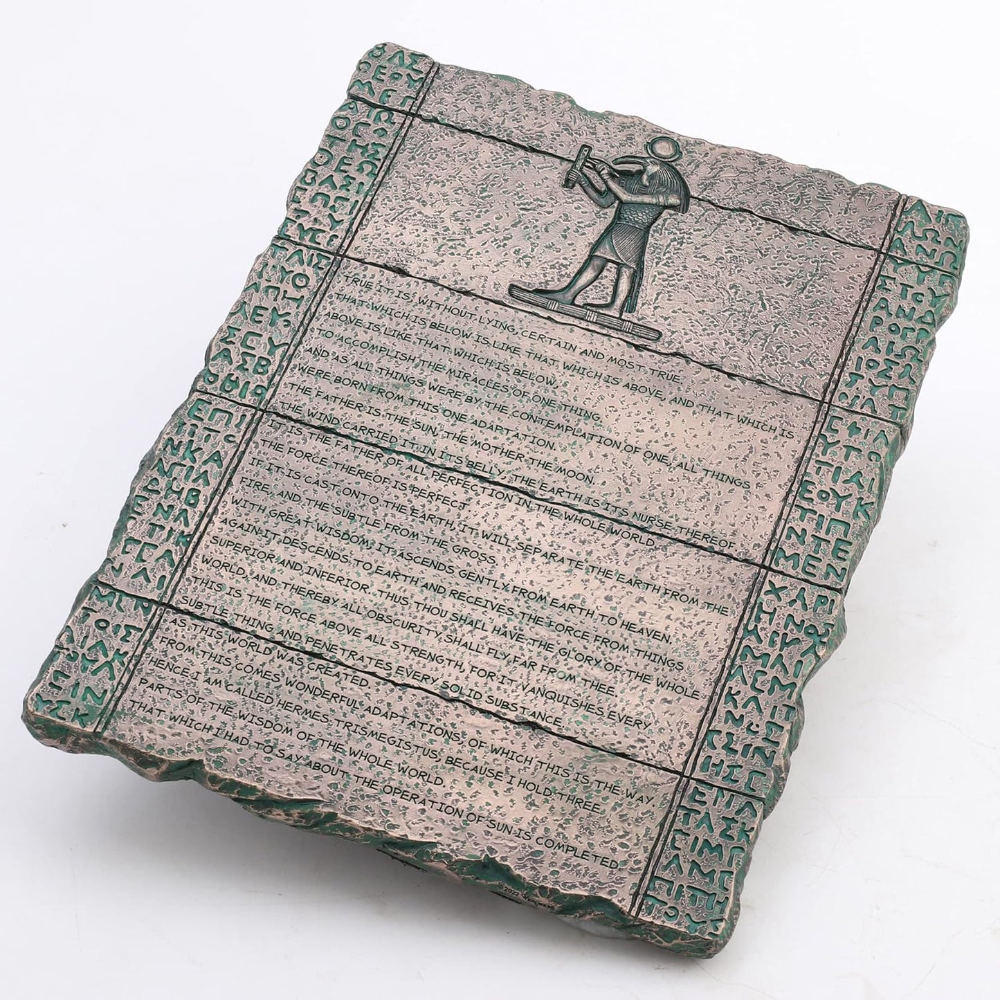 Veronese Design 9 1/2 Inch The Emerald Tablet of Hermes Cold Cast Resin Bronze Finish Home Decor Sculpture