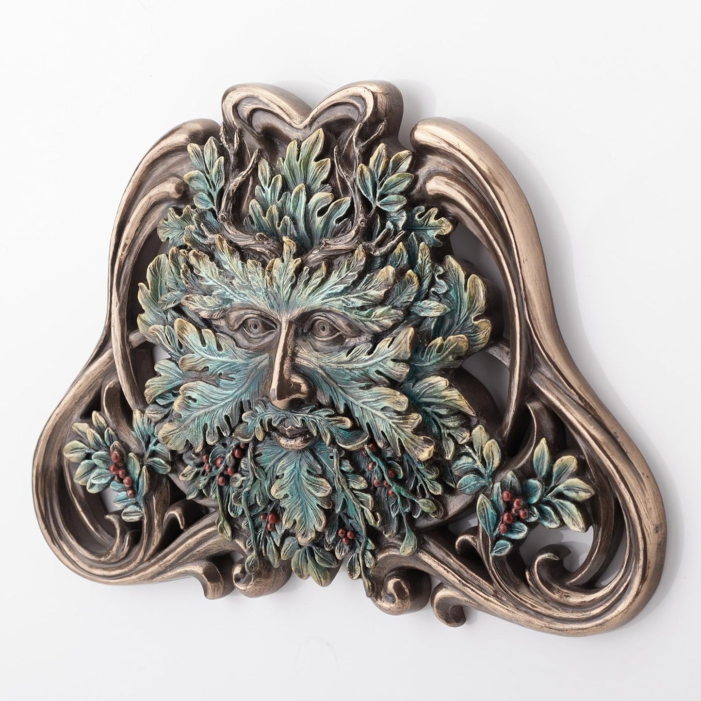 Veronese Design Greenman Wall Plaques (Cold Cast Bronze, Winter Medium)