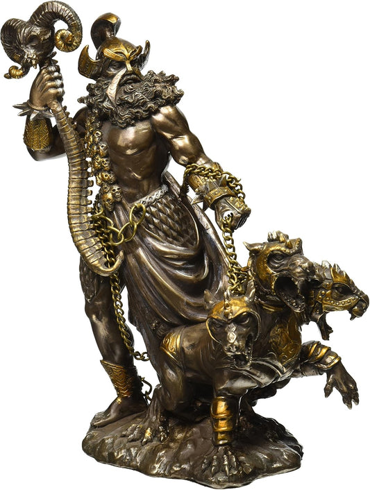Pacific Giftware Greek God of Underworld Hades with Cerberus Dog Statue Roman Figure