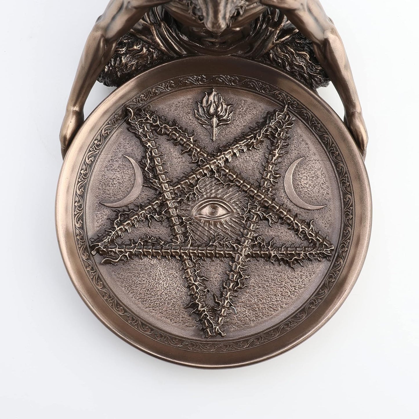 Veronese Design 5 3/4 Inch Tall Baphomet Altar Offerign Tray Polystone Statue Bronze Finish