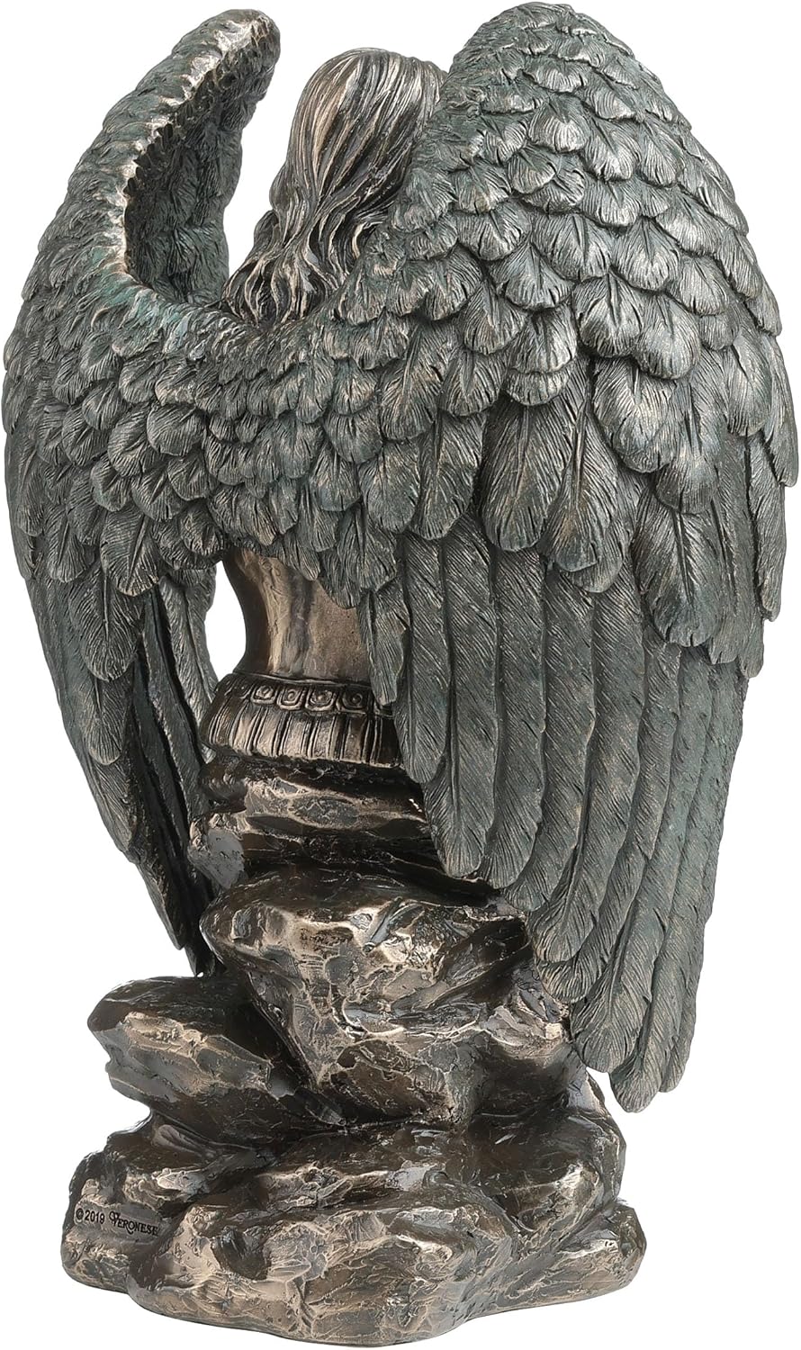 Veronese Design Archangel Saint Michael In Stone Holding Sword Prayer Monument Statue